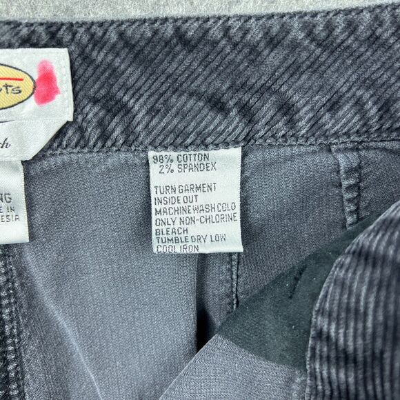 Talbots Pants Womens 10 Long Black Corduroy Straight Leg Jeans Stretch Cotton - Picture 11 of 12